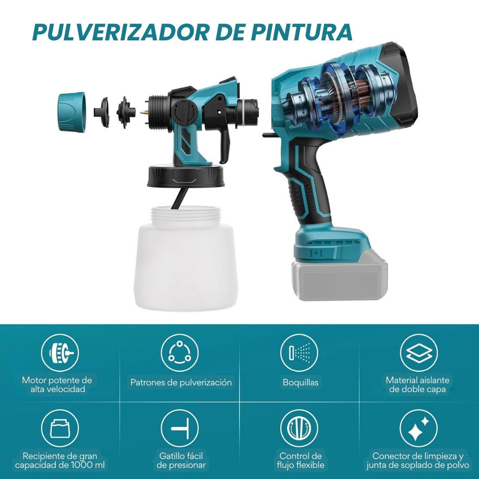 PISTOLA DE PULVERIZACIÓN INALÁMBRICA RECARGABLE